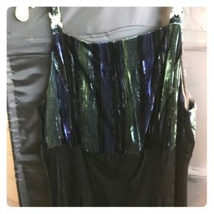 Long black velvet formal dress